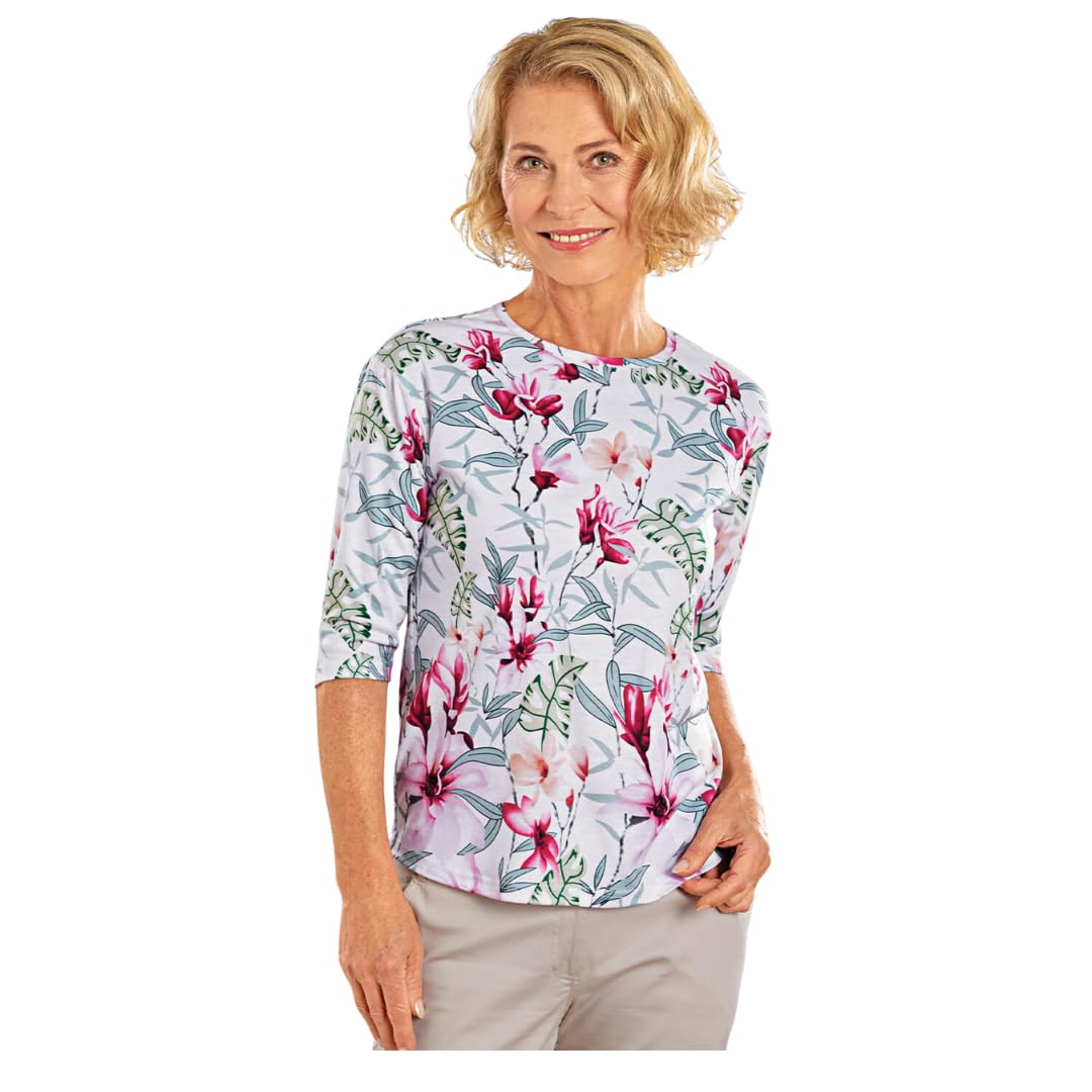 Coopers of Stortford Womens Floral Print Short-Sleeve Top | Ladies S-XL (S (8-10), Floral Print)