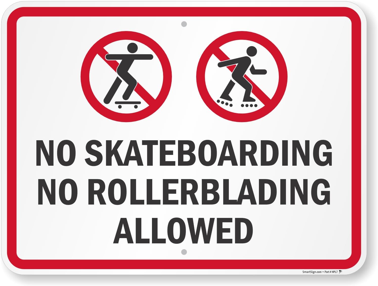 SmartSign 2Pack No Skateboarding, No Rollerblading Allowed