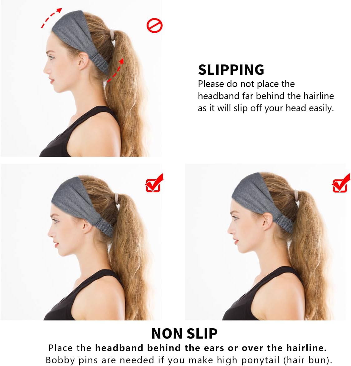 Dreamlover Workout Headbands for Women Athletic, Sweatbands, Sports Headbands for Exercise, 6 Pieces - Image 7