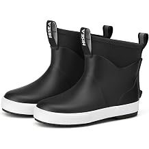 HISEA Toddler Rain Boots for Boys Girls, Kids Rubber Deck Boots Waterproof