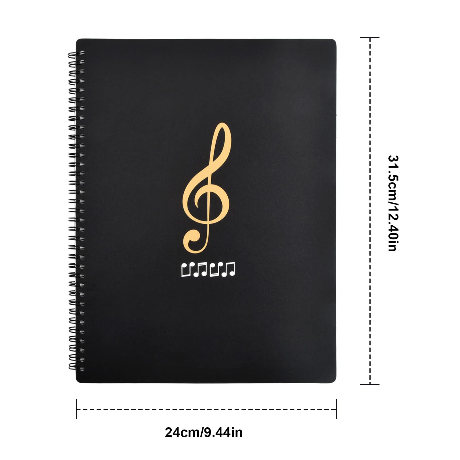 Cartella Spartiti A4, Impermeabile Cartellina Porta Spartiti Musicali con 60 Tasche(120 Pagine), Porta Documenti in Formato A4 per Piano File, Cartella di Archiviazione Della Musica per Musicisti (B)