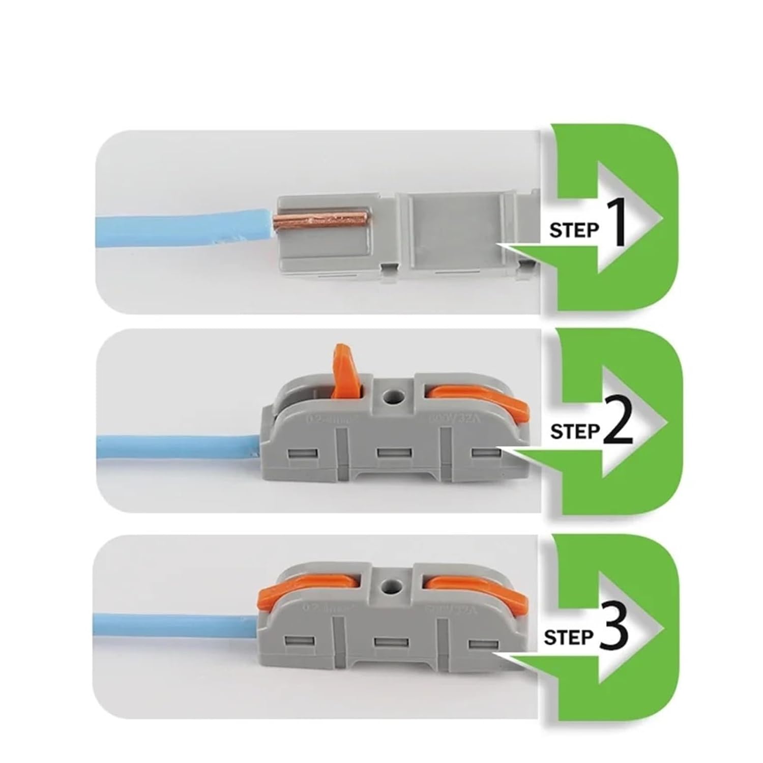 Quick Splicing Multiplex Butt Wire Connector Compact Electrical Cable Terminal Block Home Wiring Connectors Junction Box(34PCS)