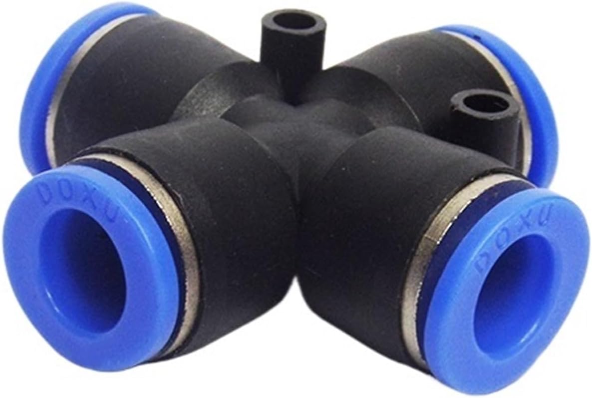 100Pcs a lot PZA6, 6mm 4 Way Cross Style Pneumatic Tube Push in Quick Fittings PZA6, pneumatic connectors