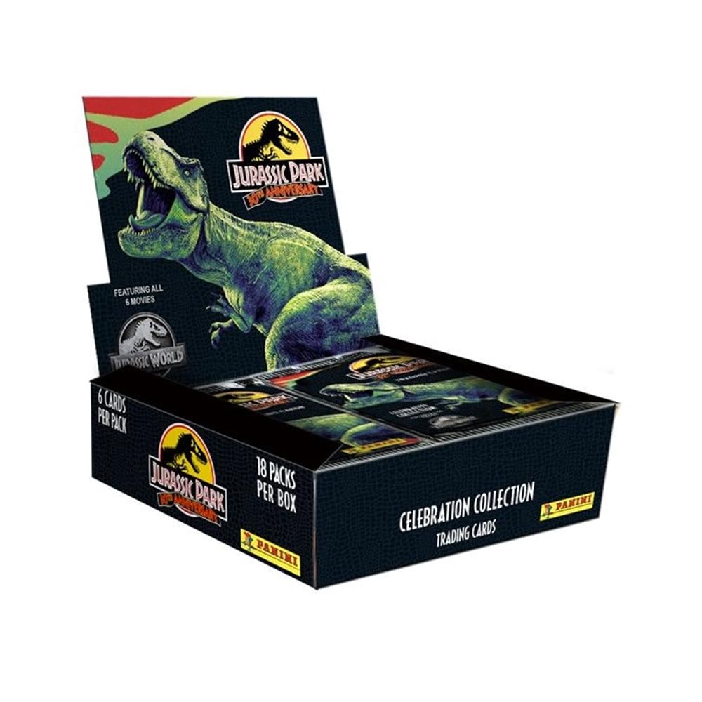 Panini Jurassic Movie 3 Trading Cards - 30ème Anniversaire Boîte de 18 Pochettes