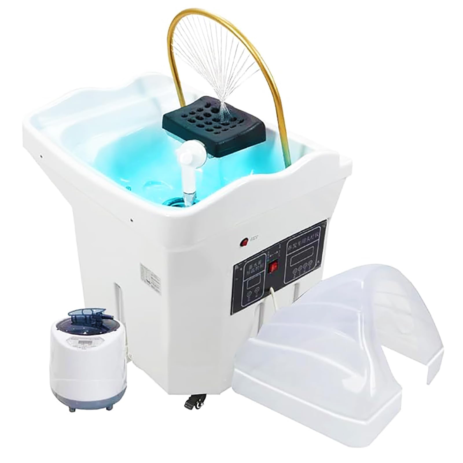 Equipo para Spa Capilar, Lavacabezas con Circulación de Agua y Depósito de Agua Grande de 60L, Fumigación/terapia de Luz/Cuidado Capilar, para Peluquerías, Salones de Belleza y Spas