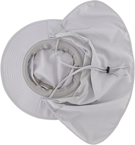Miniatura 106 de Home Prefer Sombrero para sol para el aire libre con protección UV, secado rápido, unisex con solapa para proteger el cuello Gris cenizo