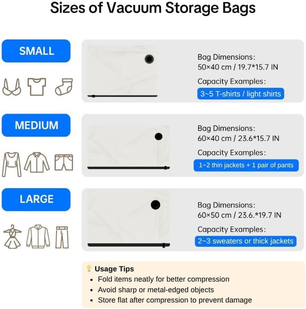 Cordless Travel Vacuum Storage Compression Bag Set, with Rechargeable Pump, Wireless Vacuum Pump with Reusable Space-Saving Bags, For Packing, Travels & Home Storage (15pcs(5SML))