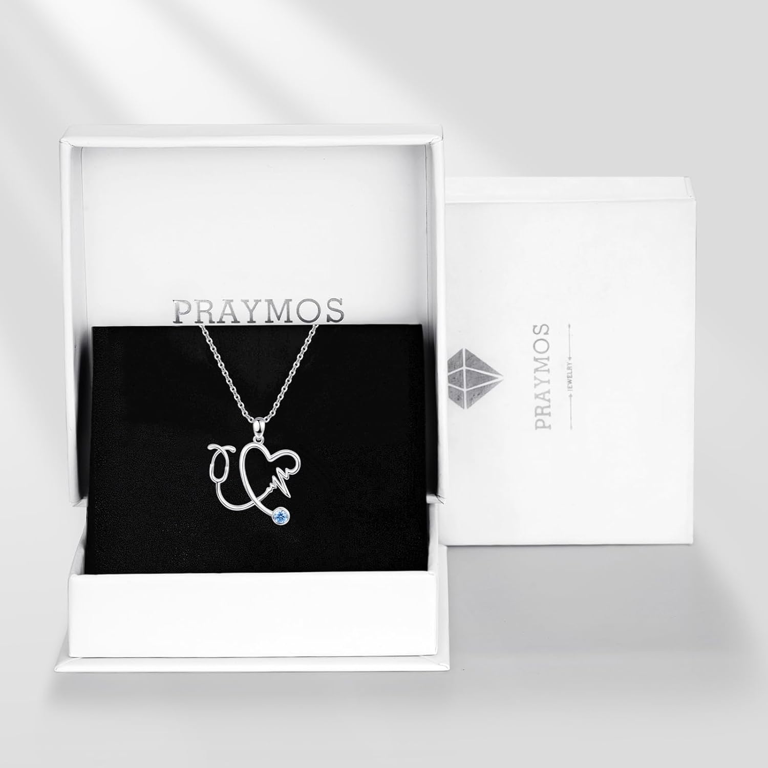 PRAYMOS Nurse Necklace for Women Sterling Silver Heartbeat Necklace Nursing Stethoscope Necklace New Future Registered Nurse Gifts - Image 6