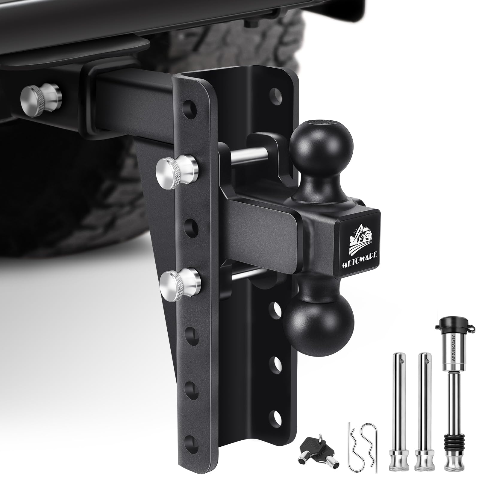 Snapklik.com : METOWARE Heavy Duty Adjustable Trailer Hitch - 2 ...
