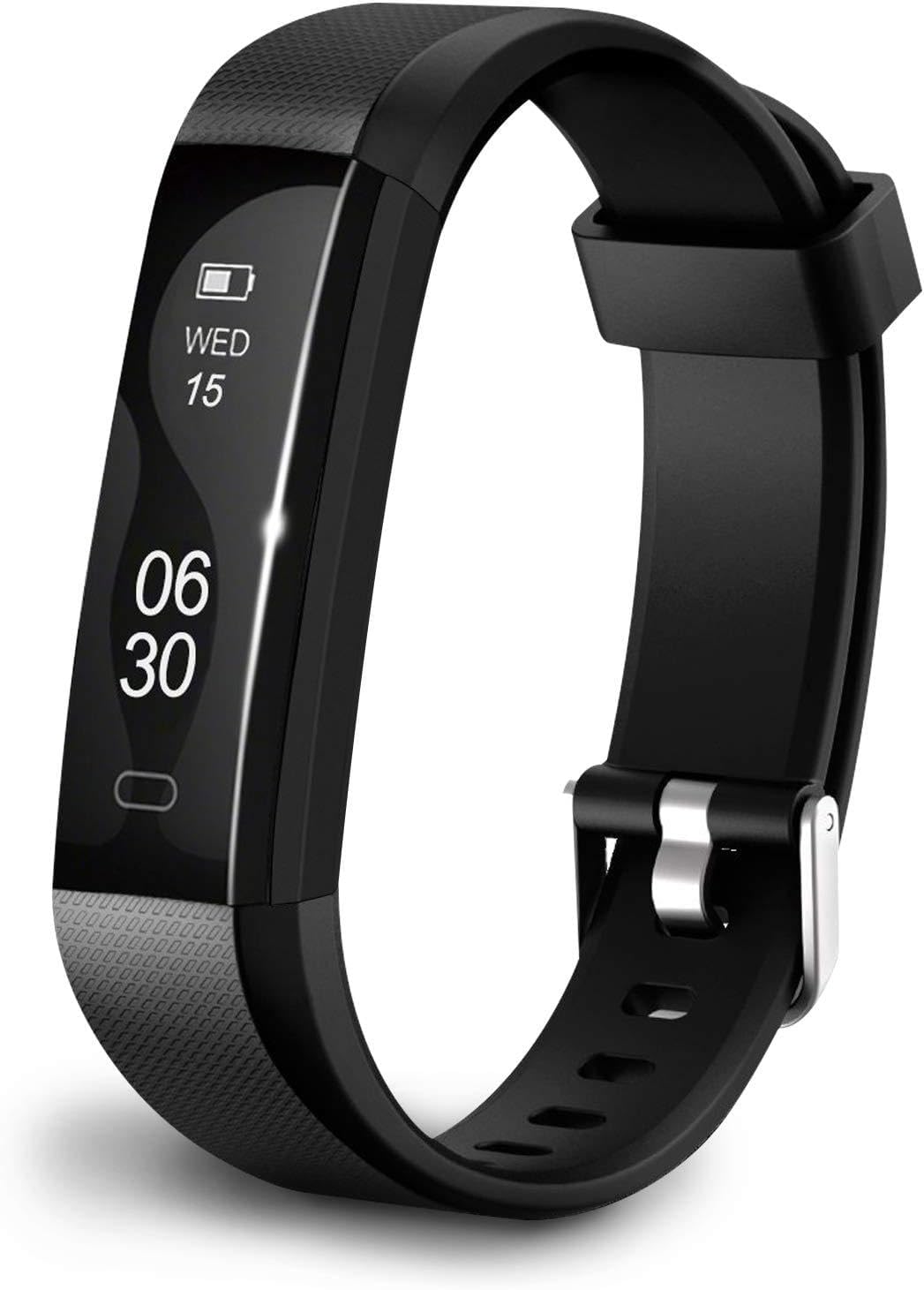 Qualis Fitness Activity Tracker, Heart Rate Monitor Watch, Step Counter Wristband, Sleep Monitoring Pedometer, Waterproof Calorie Counter, New Black Smartwatch for Kids Women & Men