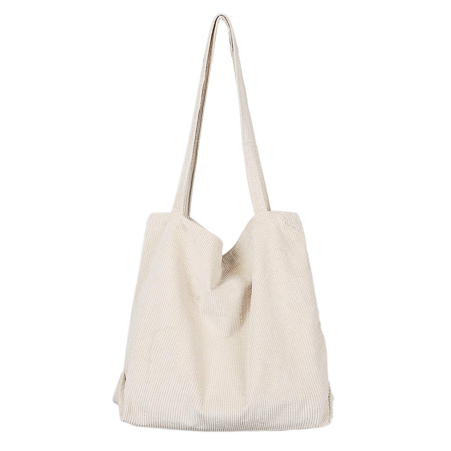 Etercycle Umhängetasche Damen Grosse Kapazität Cord Schultertasche Retro Handtasche für Alltag, Büro, Schulausflug und Einkauf (Beige)