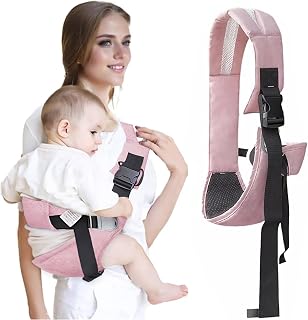 Easy to Wear Baby Sling Carrier - Compact Toddler Carrier with Adjustable Strap, Soft Padding, Non-Slip Hip Seat for Infants and Toddlers (7-44 LBS, 6-48 Months)