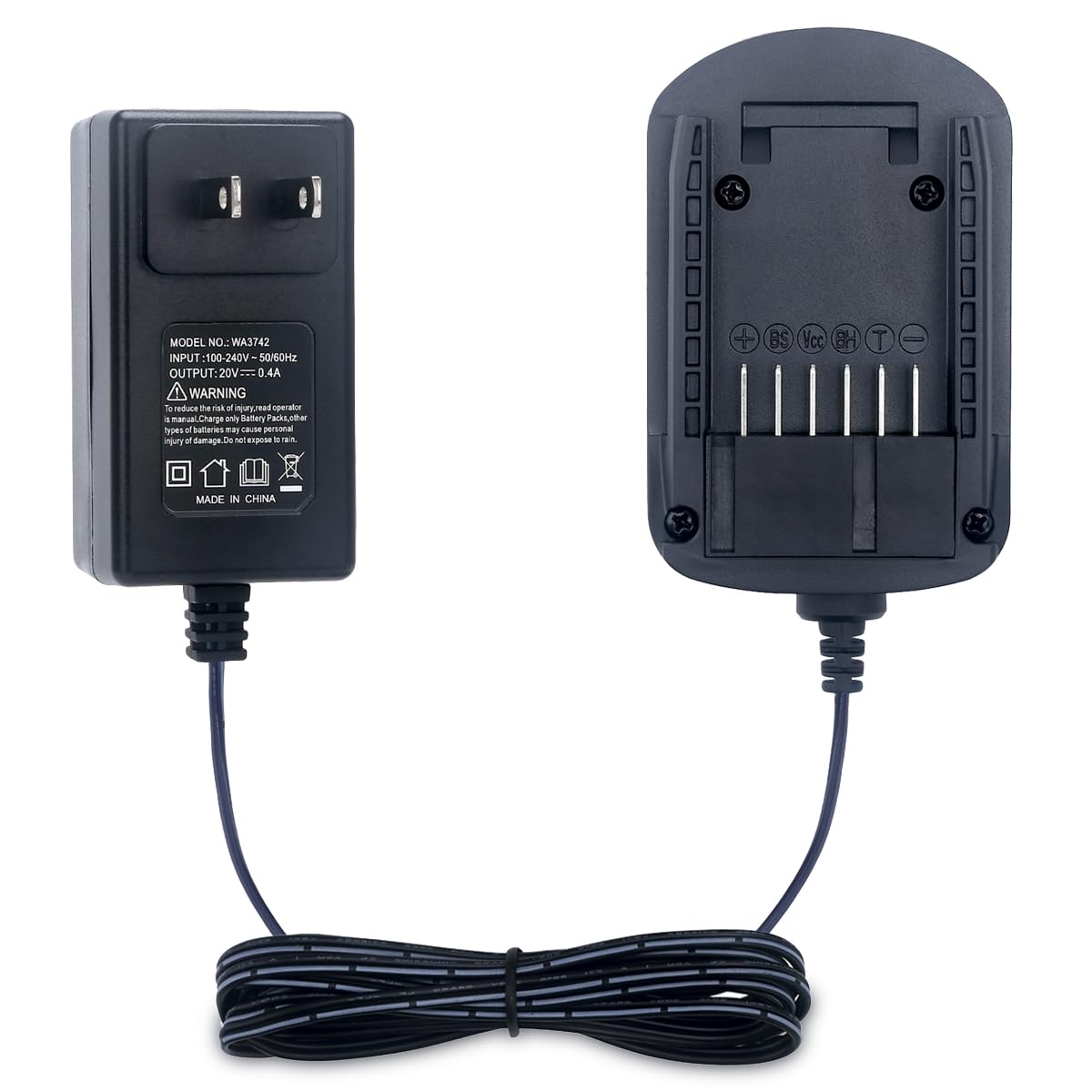 Kekepowtobat Compatible with Worx 20V Battery Charger, WA3742 Charger Compatible with Worx WA3525 WA3575 WA3520 WA3578 WA3016 WA3674 WA3669 20-Volt MAX Lithium Battery