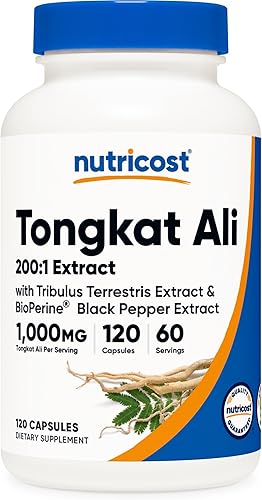Miniatura 6 de Nutricost Tongkat Ali 500 mg, 60 cápsulas – Tapas vegetarianas, sin OMG, sin gluten, extracto potente