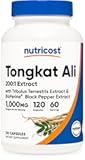 Nutricost Tongkat Ali 1,000mg 120 Capsules - with Tribulus Terrestris and BioPerine, Vegetarian Caps, Non-GMO, Gluten Free, Potent Extract