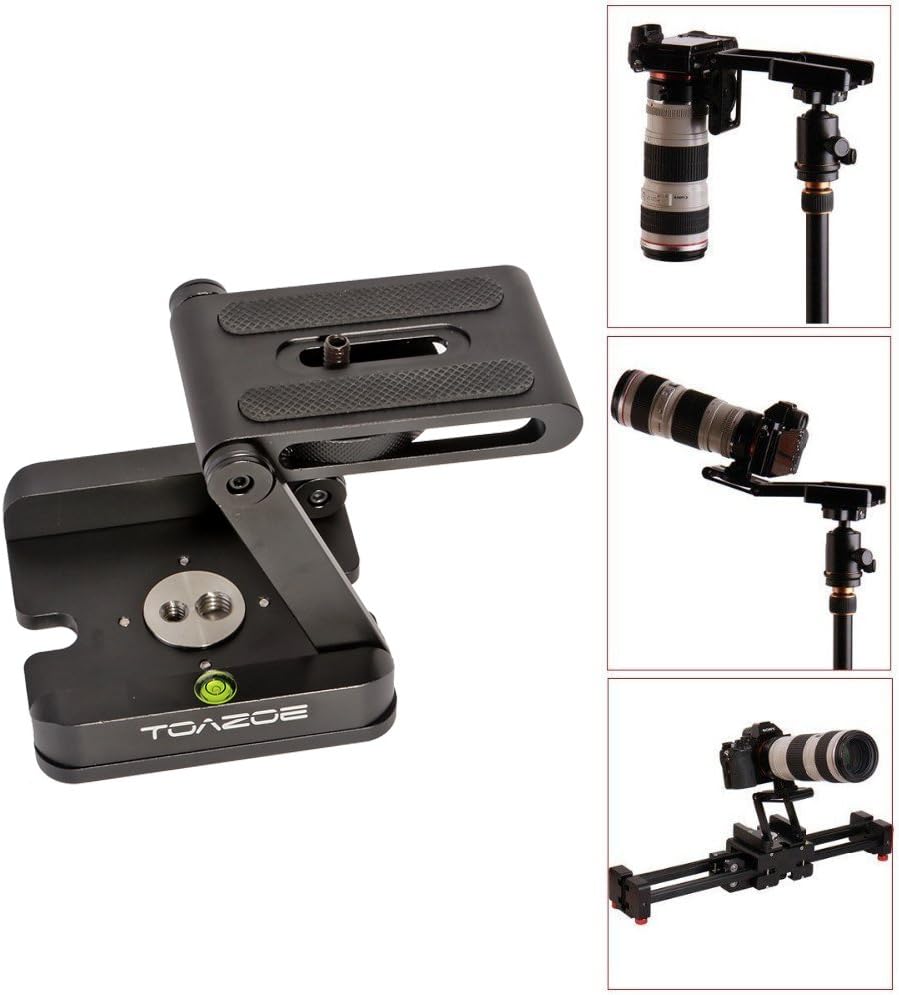 TOAZOE Z Type Foldable Desktop Stand Holder Tripod Flex Pan&Tilt with Ball Head Compatible Slide Rail Camera Camcorder Tripod with 1/4" and 3/8" Thread for Canon Nikon Sony Pentax