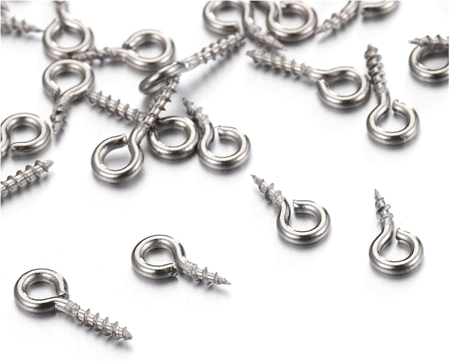 Small Screw Eye Pins，Metal Screw Eyes Pin， 50pcs/100pcs Stainless Steel Small Eye Pins Eyepins Eyelets Screw Gold Color Clasps Hooks for DIY Jewelry Making Findings (Color : Gold Color-50pcs, Size :
