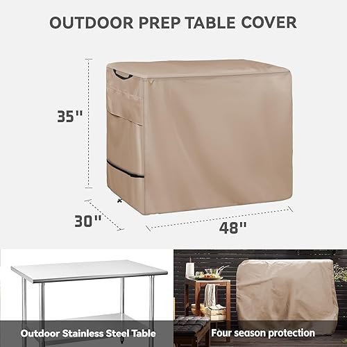 Miniatura 71 de Funda de comedor al aire libre, funda impermeable resistente para mesa de trabajo plana Royal Gourmet PC3401S y PC3401B, compatible con carrito