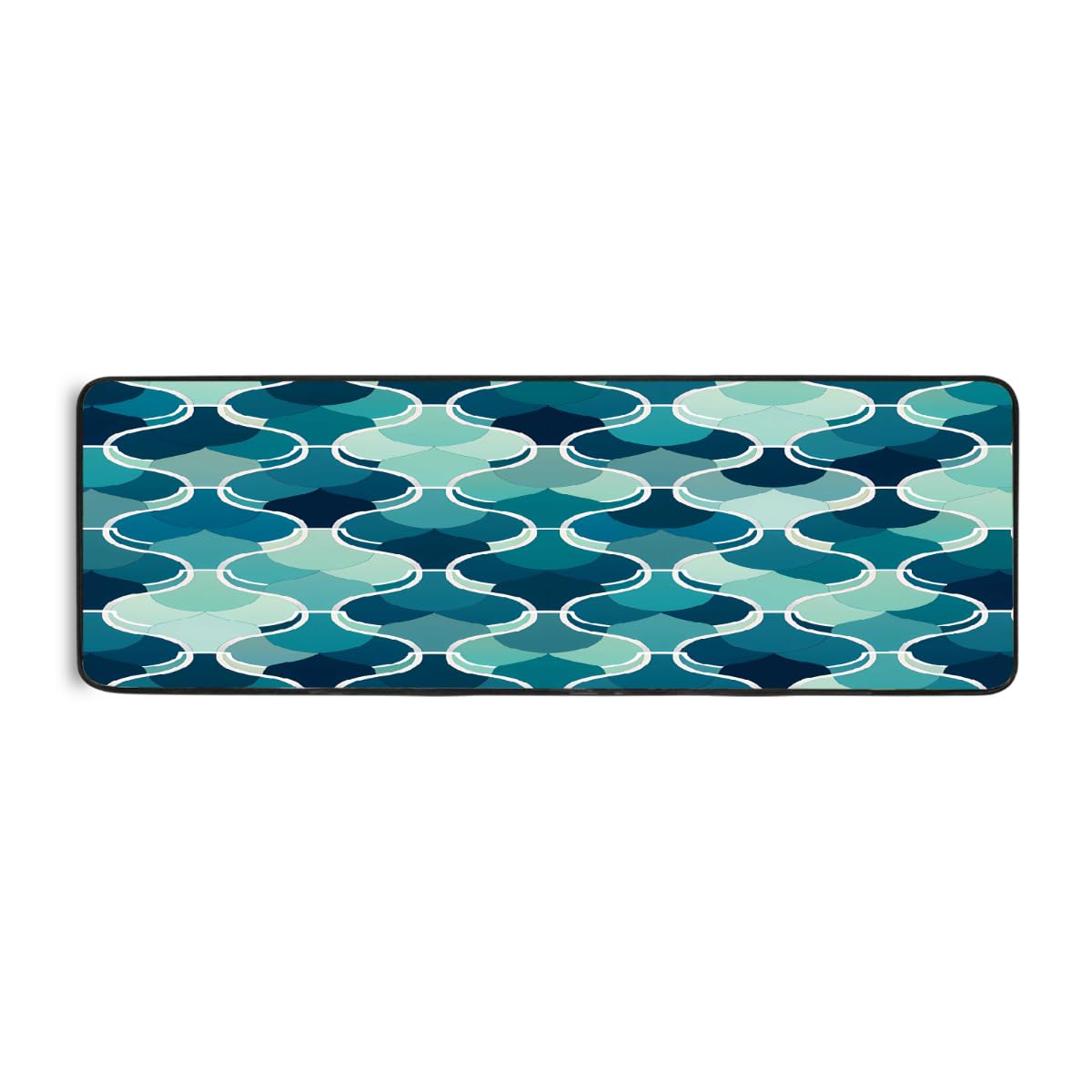 Tapis de cuisine motif vague douce lavable et absorbant maison