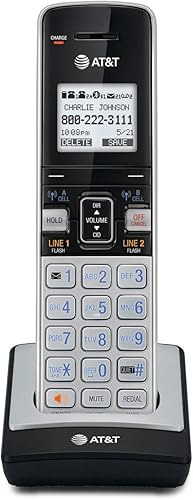 Teléfono AT&T DECT 6.0 con identificador de llamadas y llamada en espera, PlateadoNegro