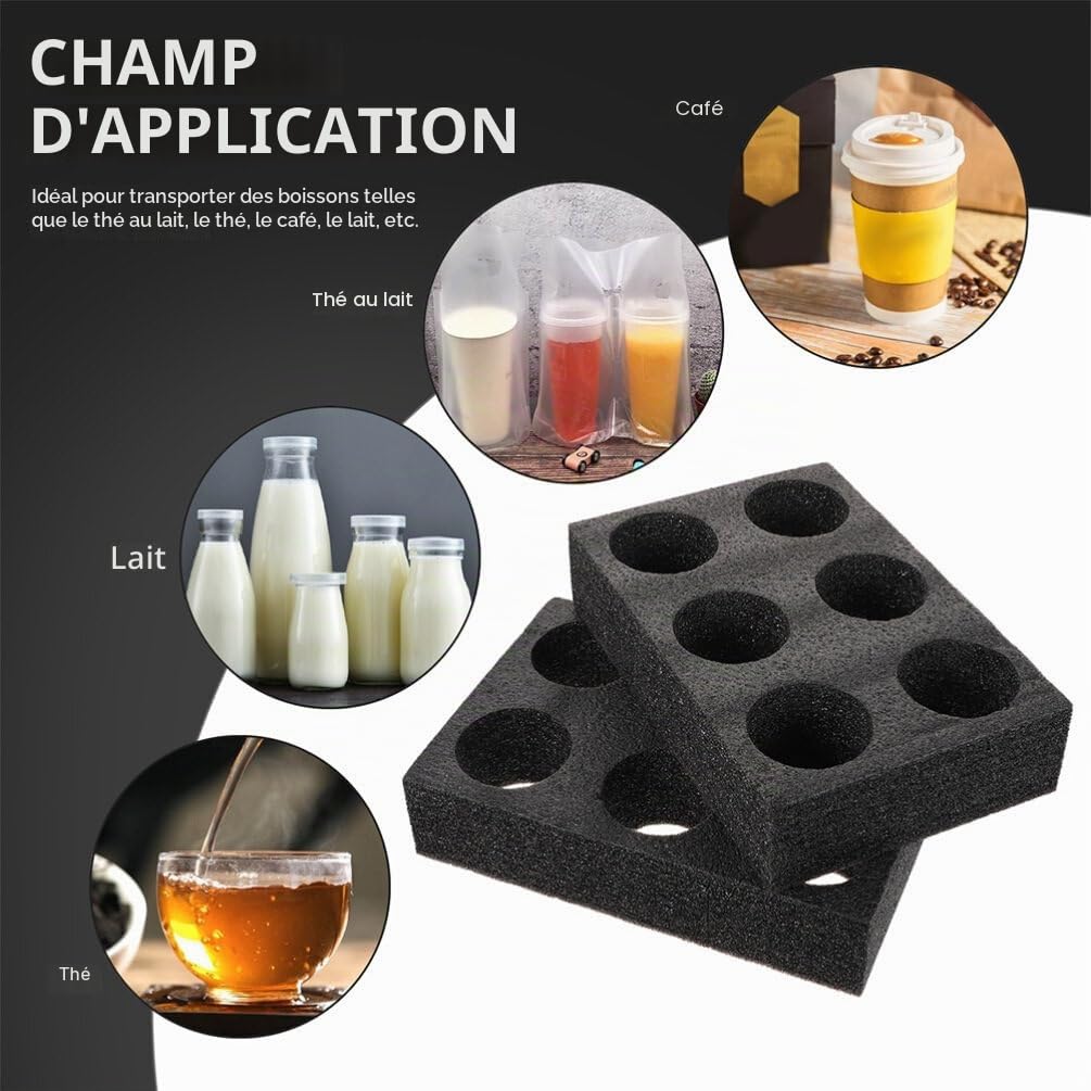 Lot de 3 porte-verres en mousse pour porte-verres - Peut contenir jusqu'à 8 pièces - Pour camping, camping-car, caravane, bateau