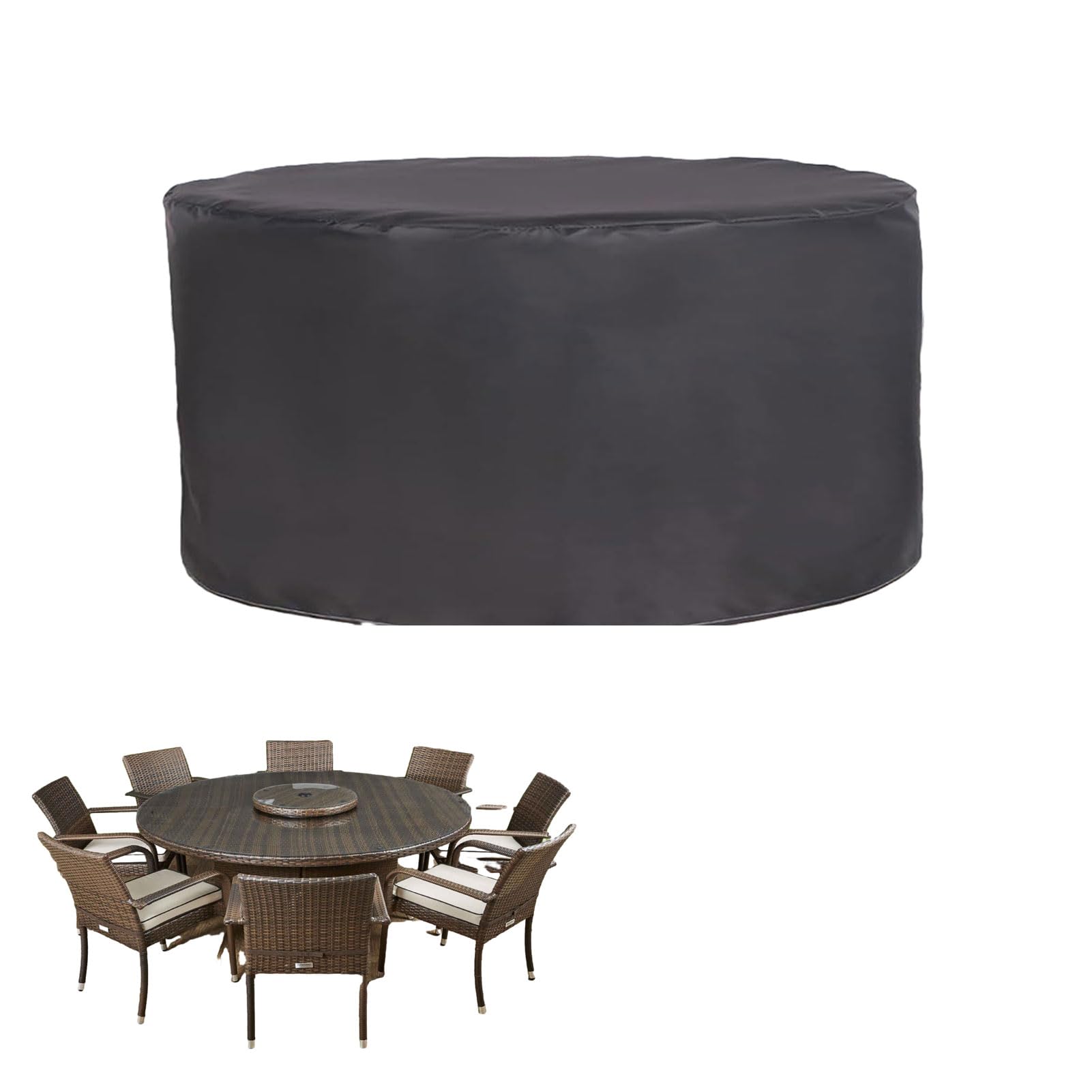 HUJZJY Funda Muebles Jardin Impermeable Redonda 100x50cm, Cubierta De Mesa Y Silla, Funda Para Mesa De Jardin 420D Oxford, Cubierta Protectora Para Muebles De Patio, Para Mesas Y Sillas