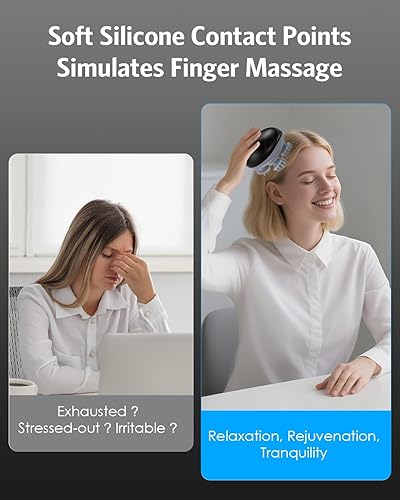 Miniatura 10 de AMIR Masajeador eléctrico para el cuero cabelludo, masajeador de cabeza portátil con amasado 96 nodos de masaje, masajeador de mano para aliviar