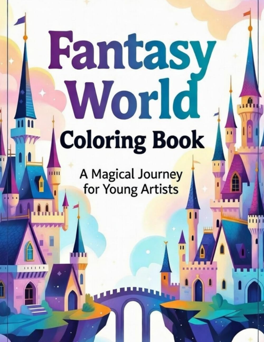 Fantasy World Coloring Book for Kids: Magical Castles, Floating Islands & Whimsical Kingdoms for Creative Kids Ages 8–17