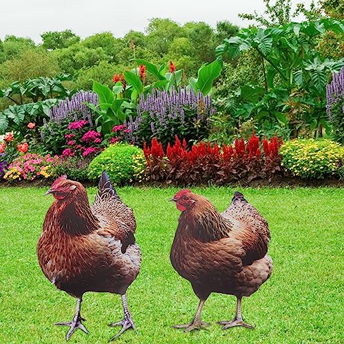 Yardwe 4 Pcs Chicken Garden Decoration Outdoor Stakes Outdoor Sign Outdoor Decor Lawn Chicken Stake Acrylic Chicken Sculpture Hen Stake Lawn Animal Insert Yard Ornament Garden Animal Insert - Image 2