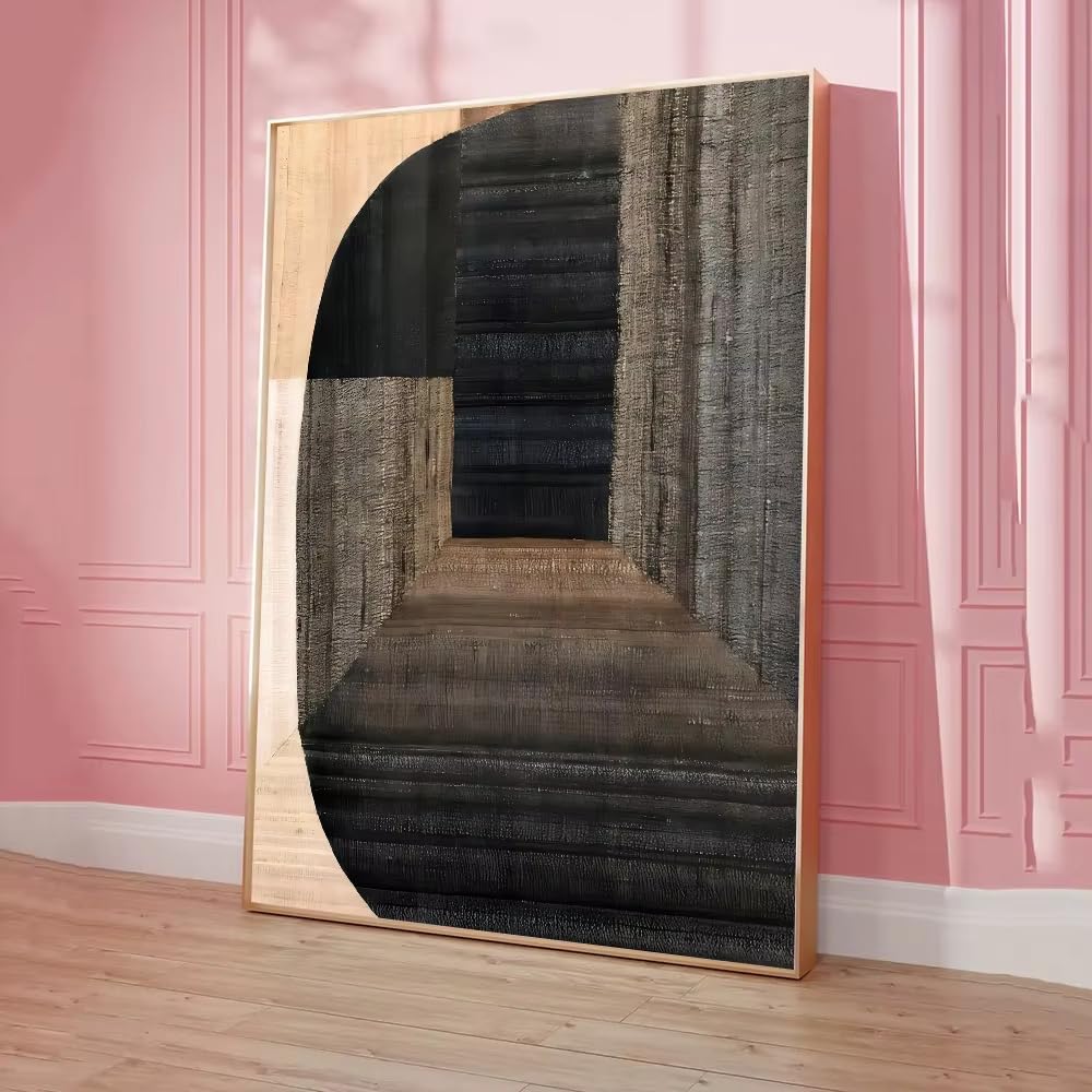 awtrhfc Abstract Retro Black Geometrymovie Posters Room Cafe Aesthetic Art for Living Room Home Decor(60x80cm(24x31in)/No frame)