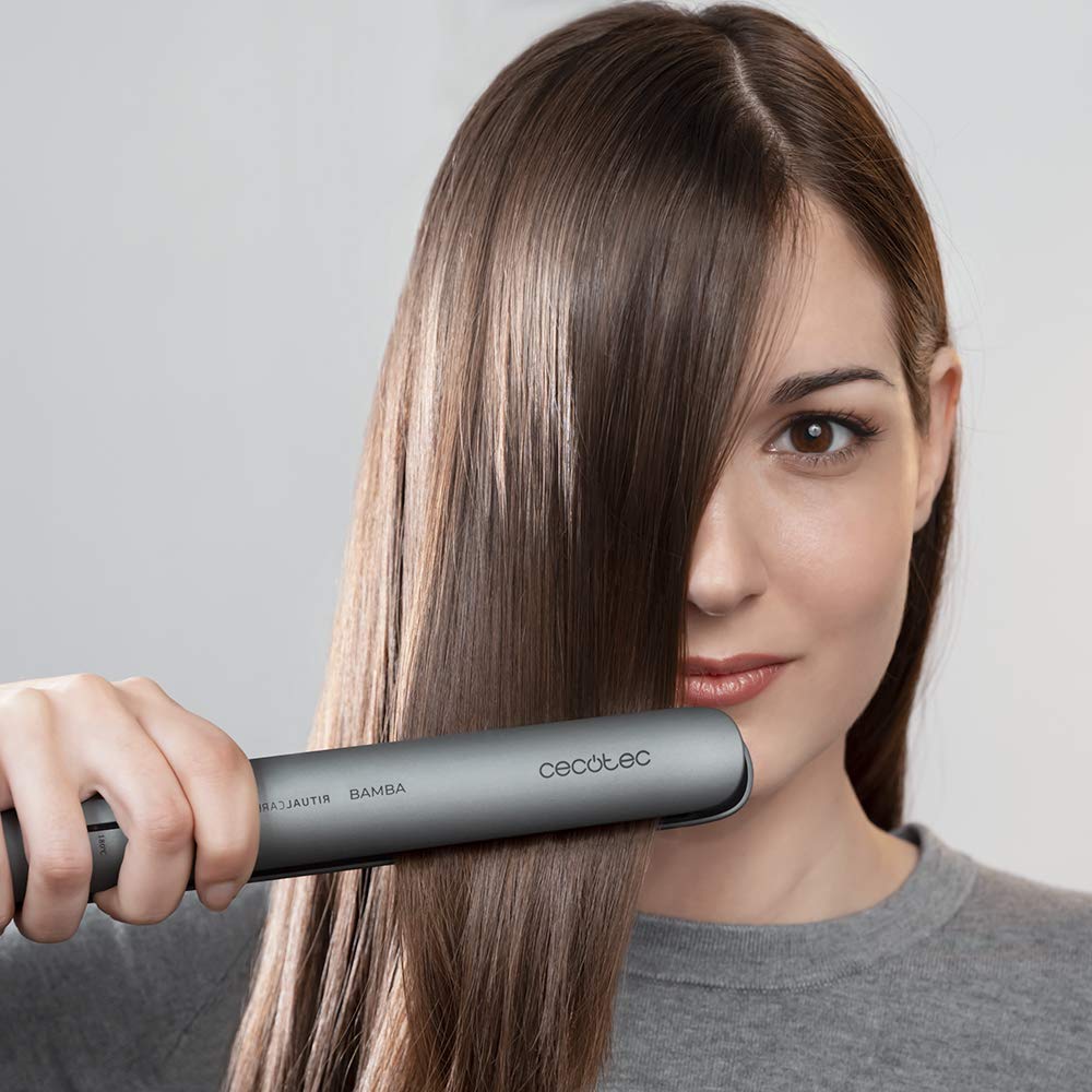 Cecotec Plancha de Pelo con Revestimiento de Queratina y Aceite de Argán RitualCare 880 Hidraprotect de Turmalina. Función Iónica, Temperatura Ajustable 160-220 ºC
