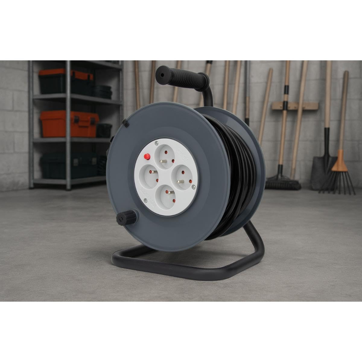 Zenitech - Carrete HO5VV-F 4 tomas 3G1.5 25m + disyuntor