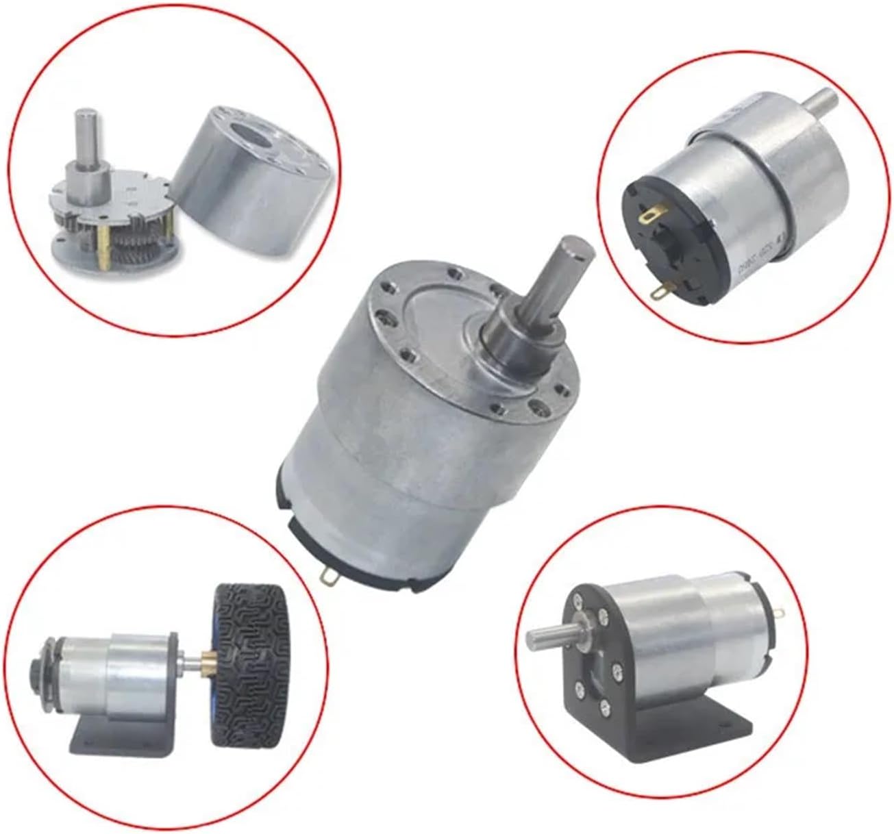 JGB37-520 12V 24V High Torque Gear Box Electric Motor Gearmotor 5/10/20/30/45/60/100/200/300/600rpm(600RPM_12V with Bracket)