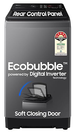 Samsung 9 kg, 5 star, Eco Bubble Technology, Wi-Fi, Soft Closing Door, Fully-Automatic Top Load Washing Machine (WA90BG4542BDTL, Versailles Gray)