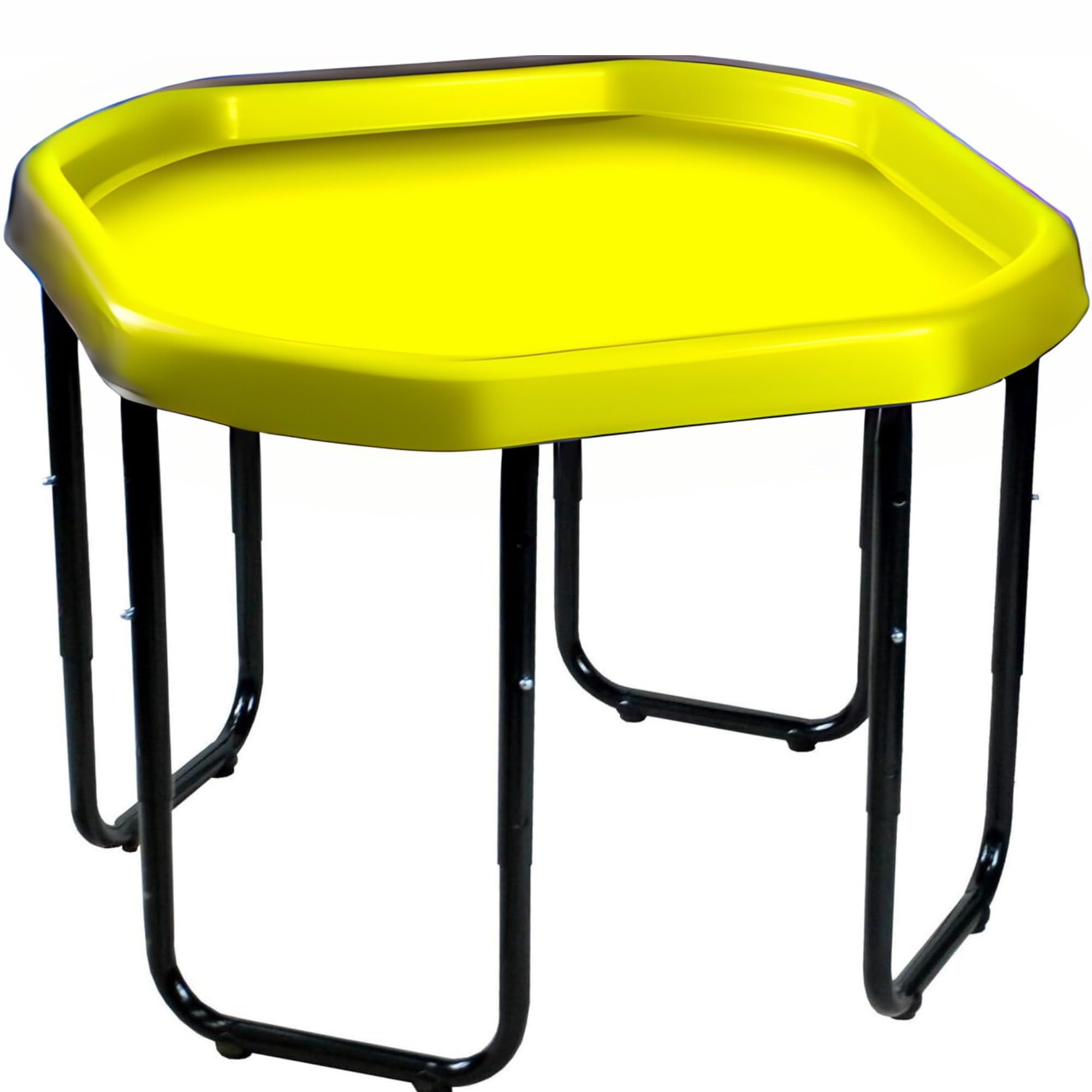 OptiProducts Kids Mixing Play Tray 70cm with Height Adjustable Stand (SMALL) Sensory Activity Table for Sand, Water, Mud & Messy Play | Indoor & Outdoor Use - YELLOW