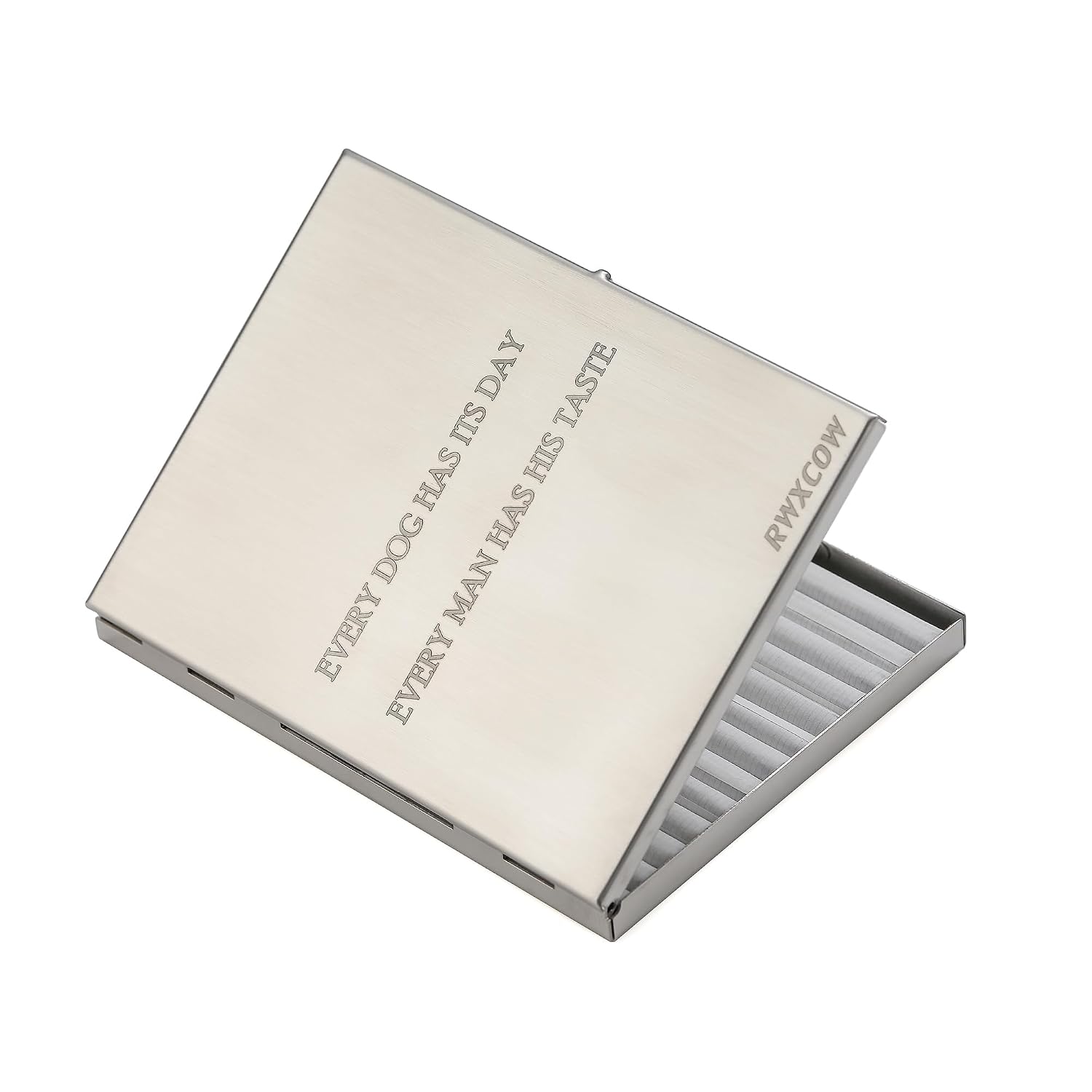 Ultra-Thin Stainless Steel Metal Cigarette Case, Crush Proof Multipurpose Cigarette Holder for Men & Women, Holds 13 100s Size or 9 King Size 85mm Cigarettes