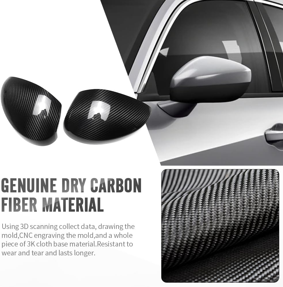 1Pair Rearview Mirror Cover Cap for Acura Integra A-Spec for Civic Hatchback 11 Gen. 2022 2023 2024,Car Carbon Fiber Side View Mirror Cover(No Dynamic Light version)