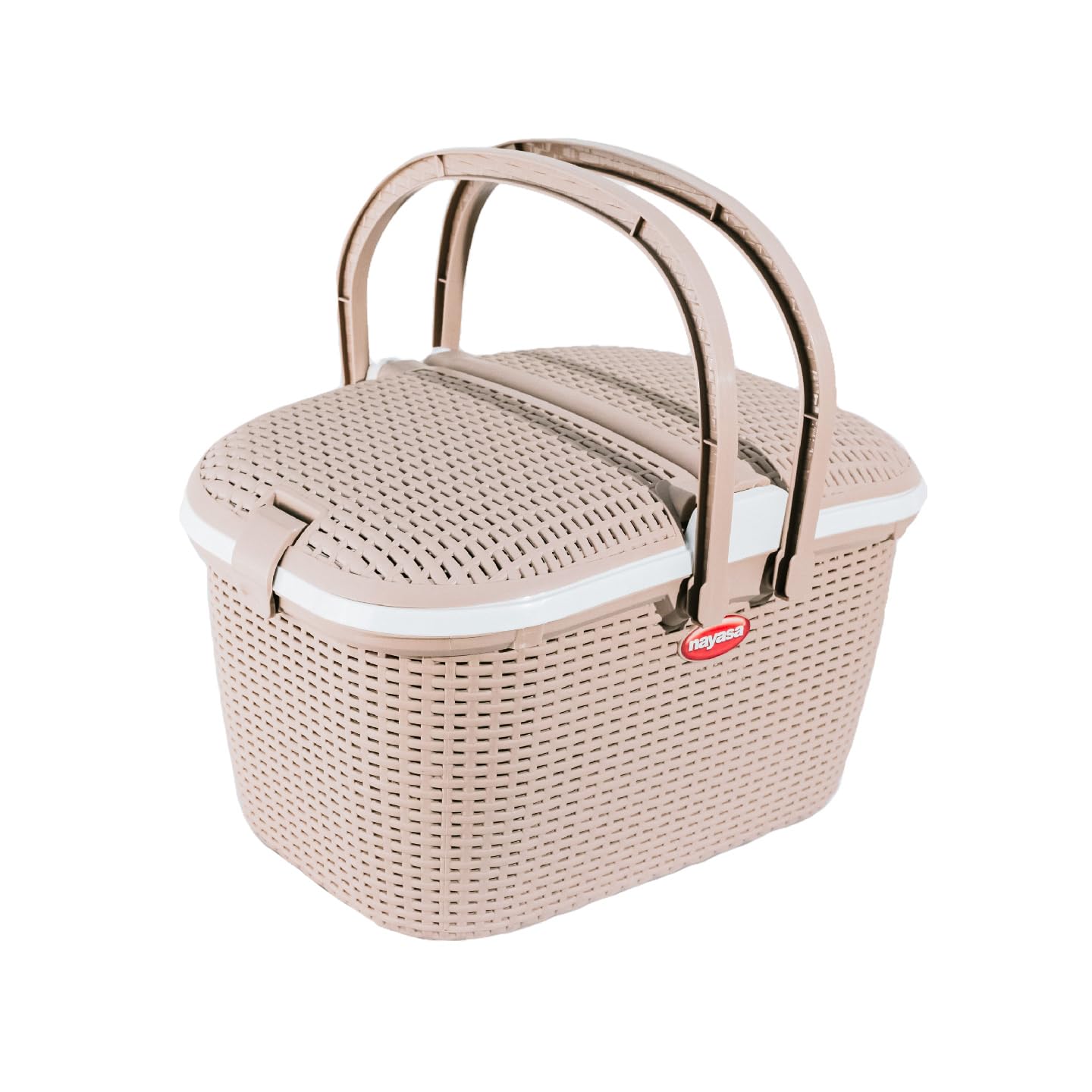 Nayasa Hamlock Basket Multipurpose basket for Storage Picnic Baskets | Multiutility Travelling Box (SH) (Light Brown)-image-3