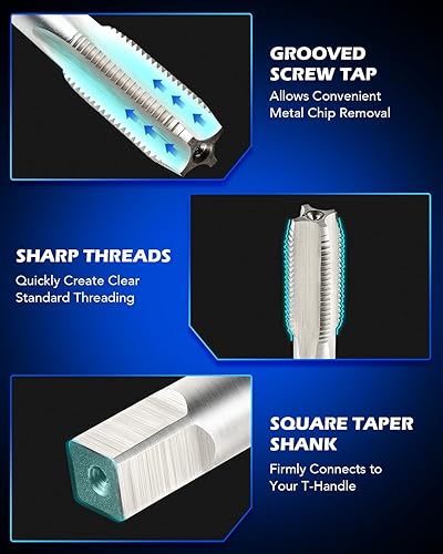 Miniatura 4 de Orion Motor Tech Kit de reparación de roscas helicoidales, juego de herramientas de reparación de roscas de 38"-16 con broca HSS e insertos de 15