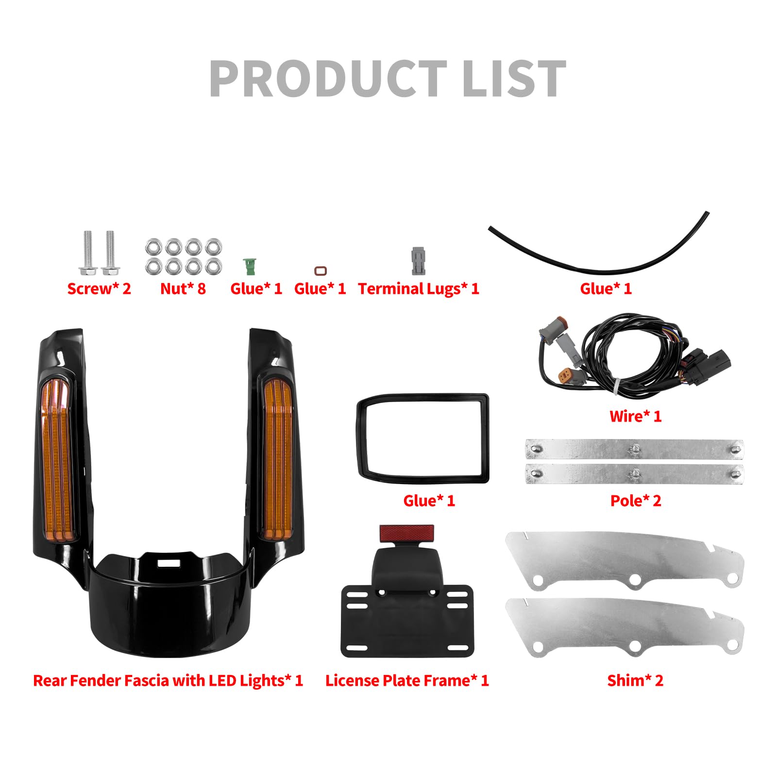 Amazon | HDBUBALUS バイク リアフェンダー エクステンション LED