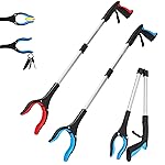 Grabber Reacher Tool - 32 Reacher Grabber Tool with Strong Magnetic and Swivel Head - Heavy Duty Pick Up Stick Grabbers for Seniors, Surgery Recovery Must Haves Gifts(Red + Blue)