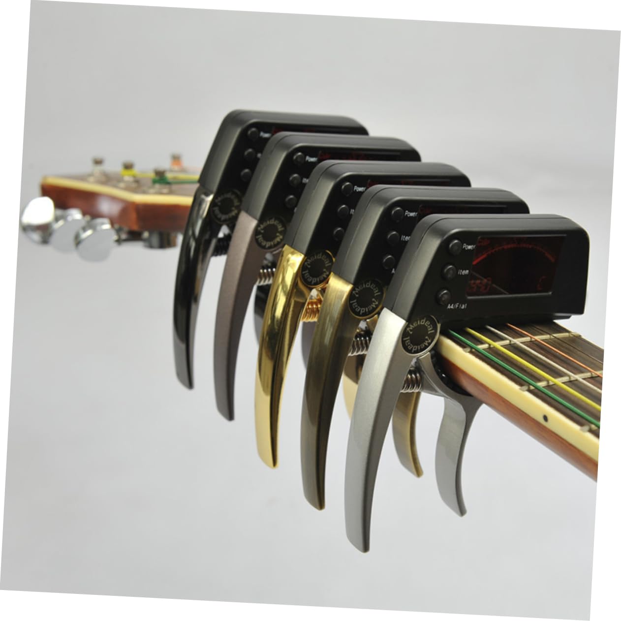 2piezas Sintonizador Digital y Para Guitarra Ukelele Clip Pantalla Lcd y Diseño Elegante Plata