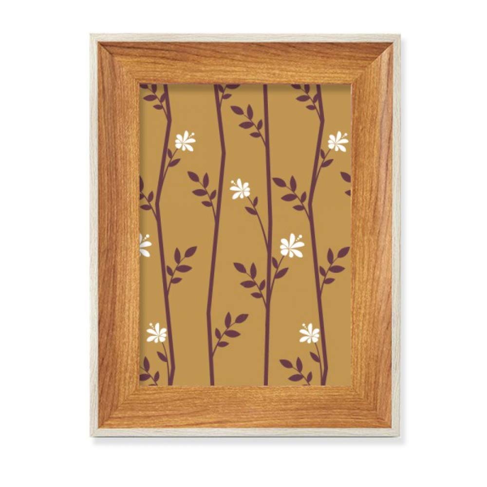 Cadre de Photo en Bois Dessin Fleurs et Feuilles, Cadeau Idéal pour la Maison