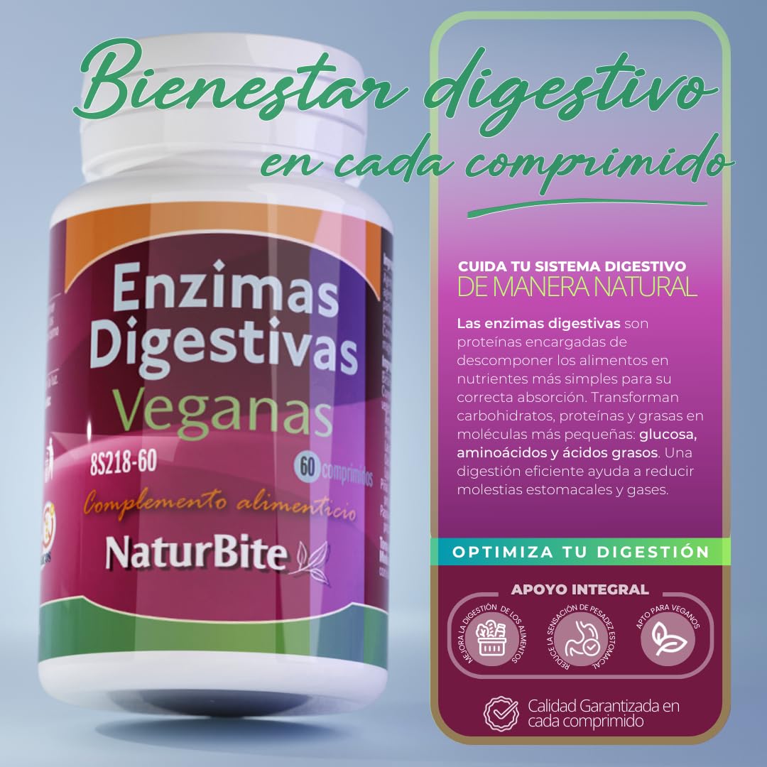 naturbite EnZIMAS DIGESTIVE VEGANAS 250comp.