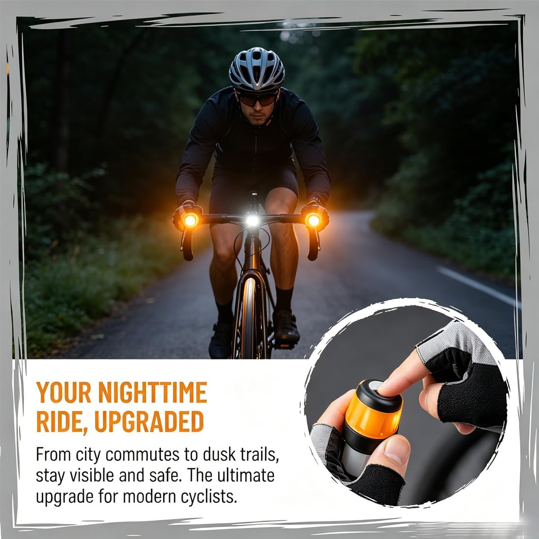 Luce Manubrio Bici Ricaricabile, Frecce Moto e Monopattino Elettrico da Retrofit, Indicatori LED Senza Filo, Kit Indicatori Direzione Impermeabili per Bicicletta Universali