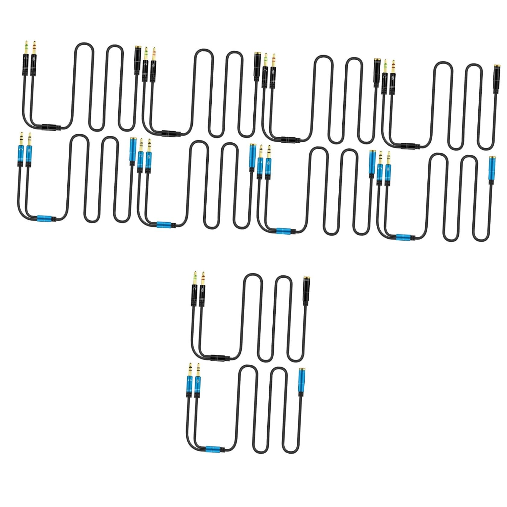 DOITOOL 10 Pezzi Cavo di trasferimento virgola due audio e cavo sdoppiatore microfono del computer adattatore jack cuffie adattatore cuffie jack accessorio informatico accessorio audio