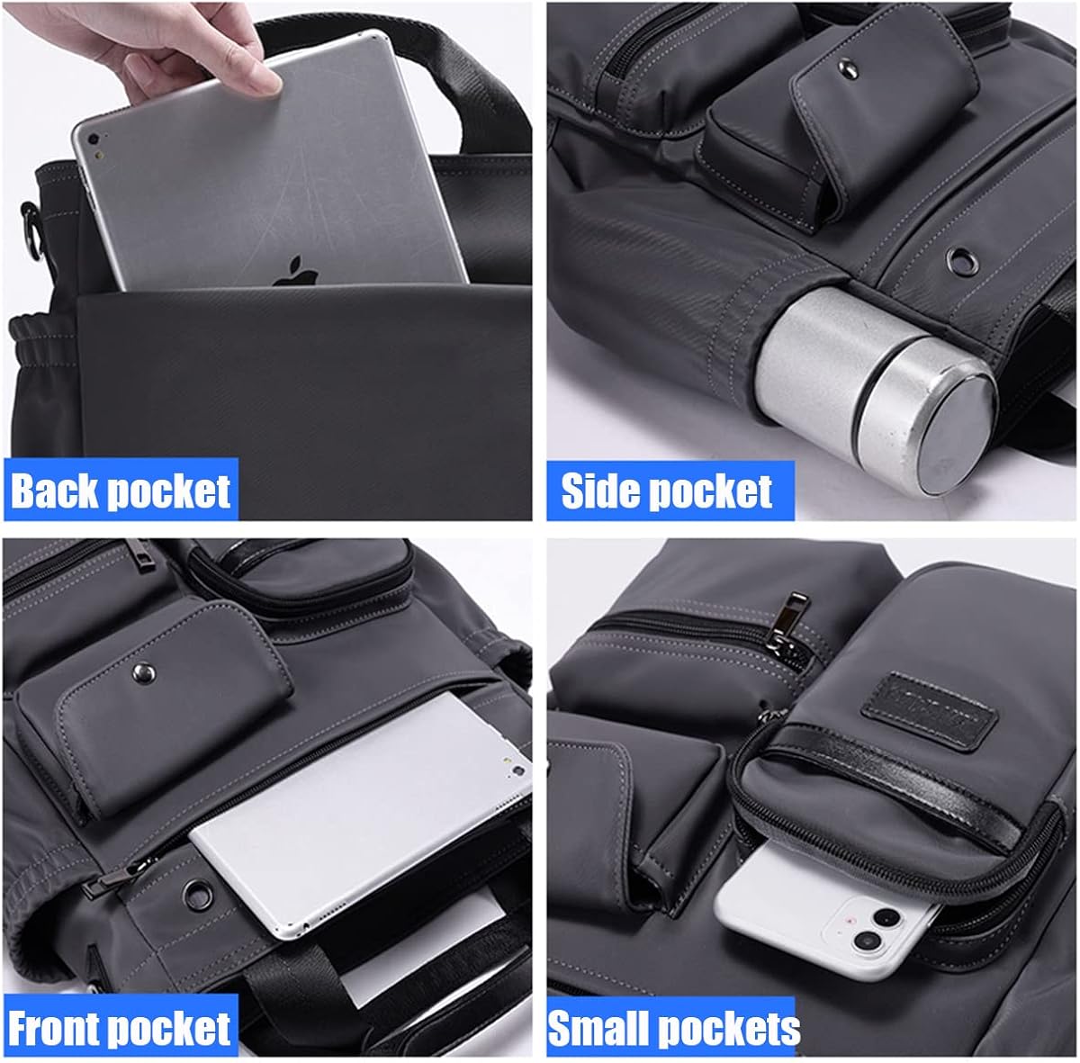 Miniatura 3 de XINCADA Bolso bandolera de lona vintage bolsas de hombro para hombre