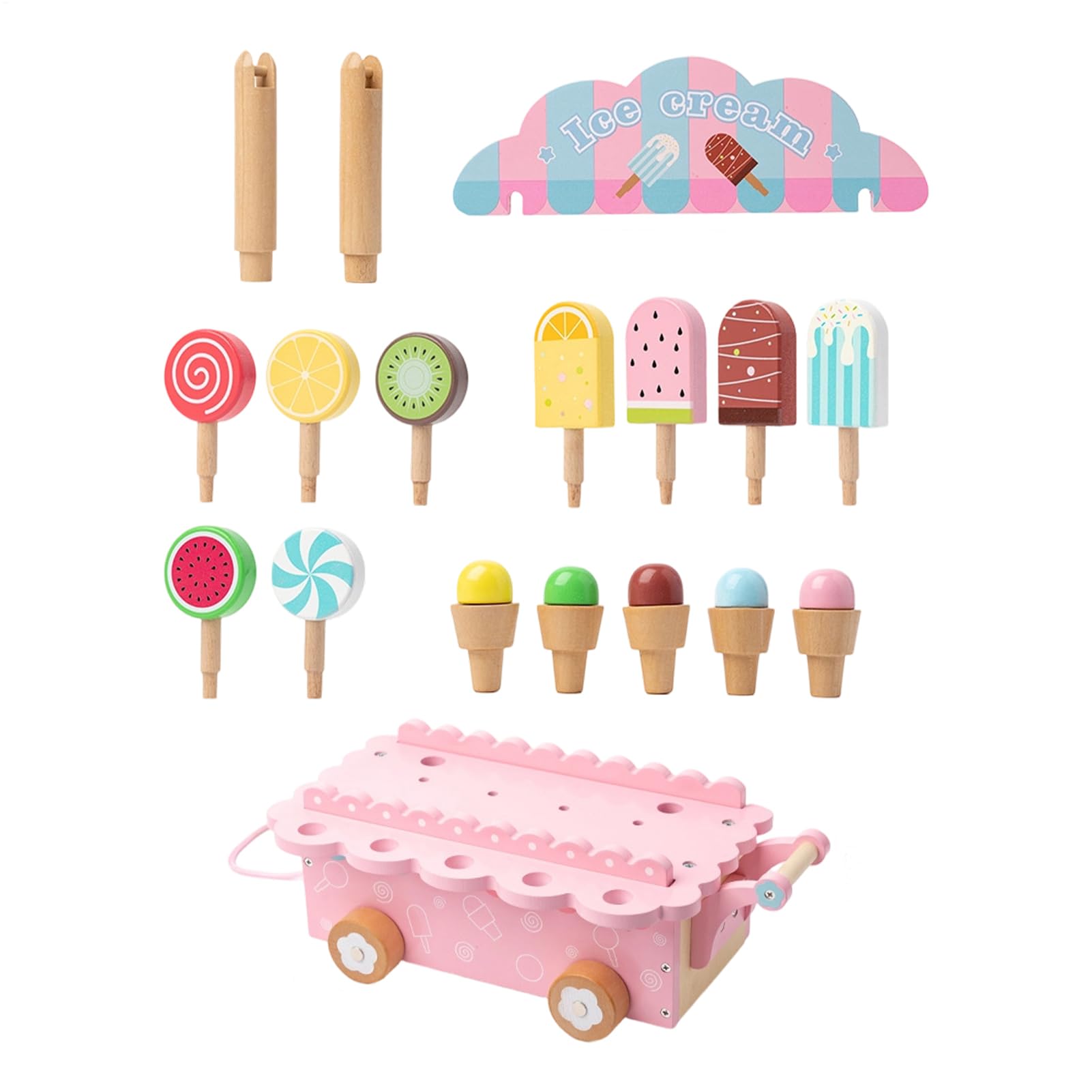 Giocattolo a Tema Gelateria Bancone in Legno