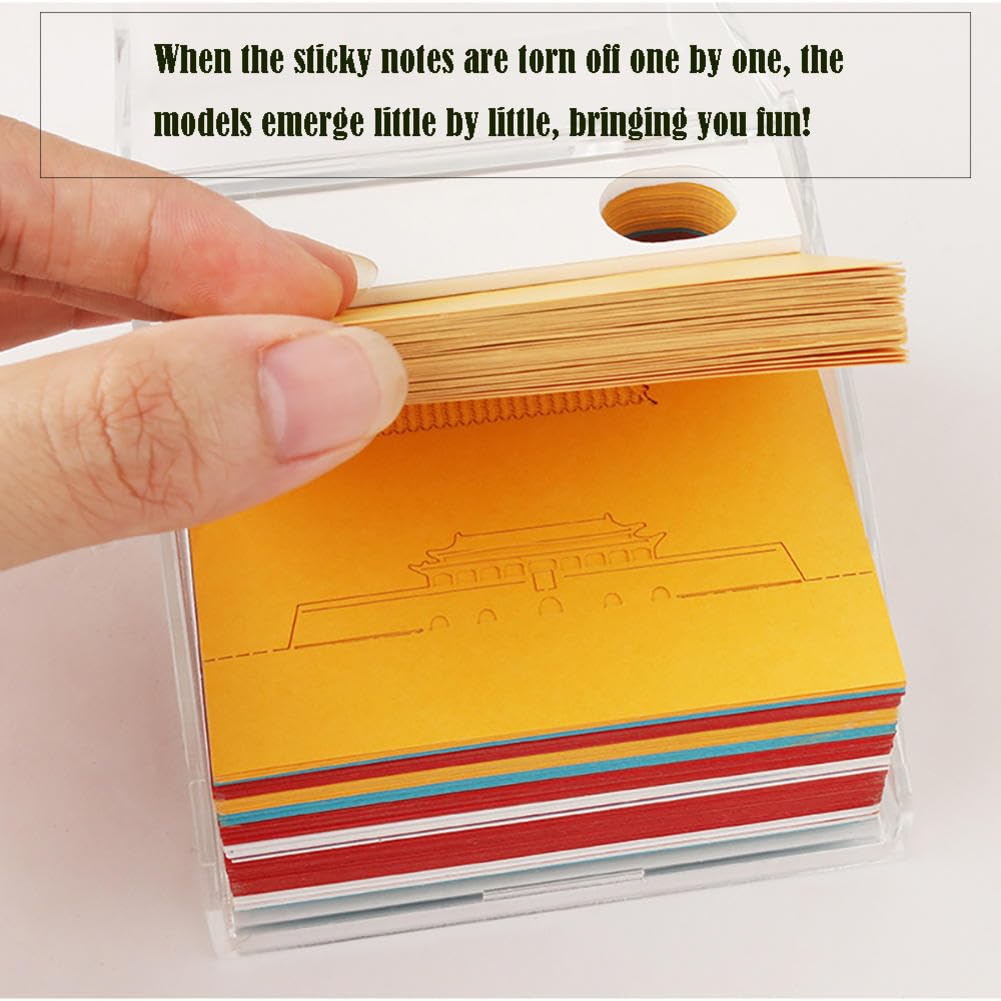 3d Sticky Notes, Kalendarz Piramidowy, To jest ręcznie podarta rzeźba z papieru(Unique Colour)