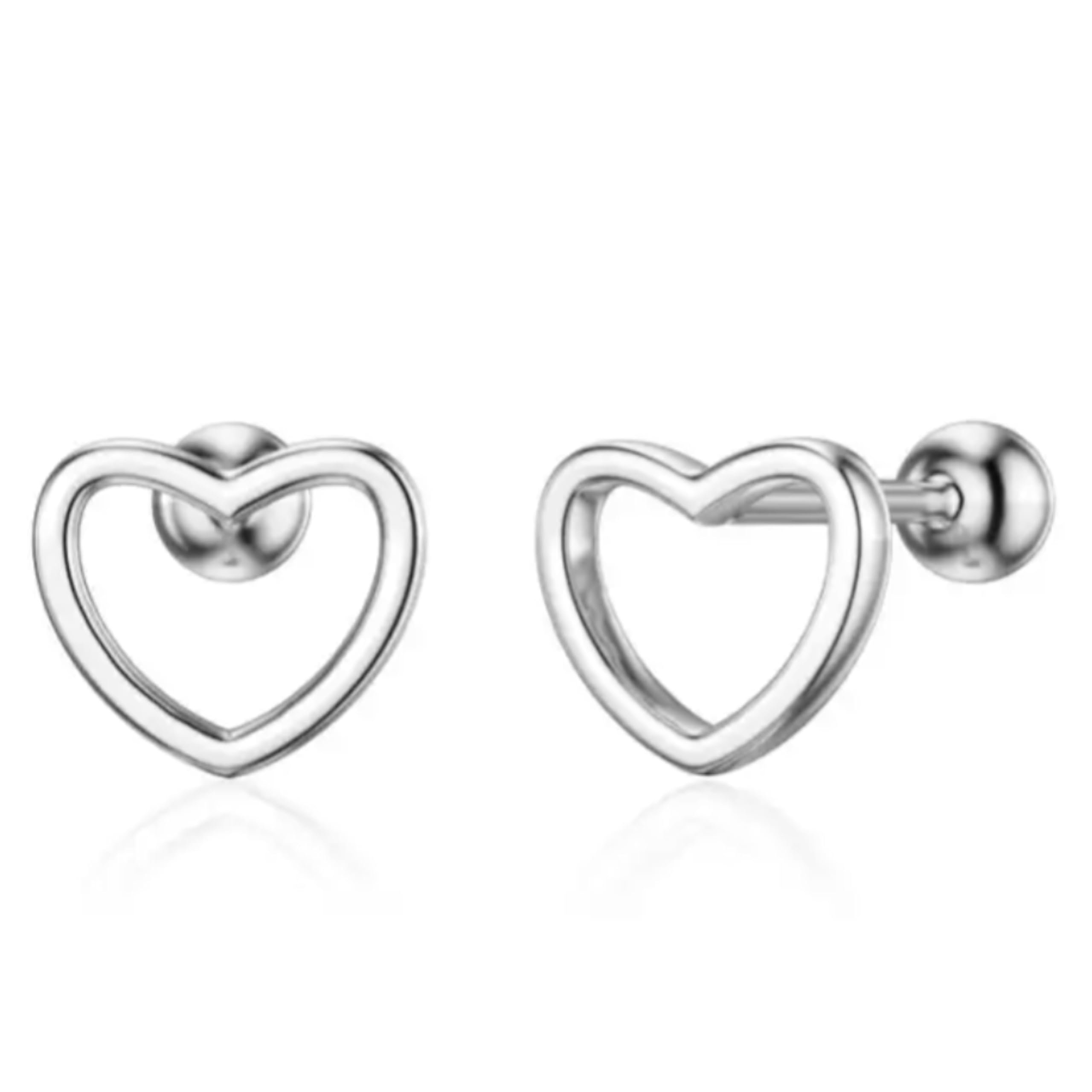 Soraya NavarroPendientes Mujer Plata, Bonitos Pendientes en Plata de Ley 925 Con Forma de Corazón, Pendientes Niña, San Valentín, Día de la Madre, Boda, Comunión (Pequeño)